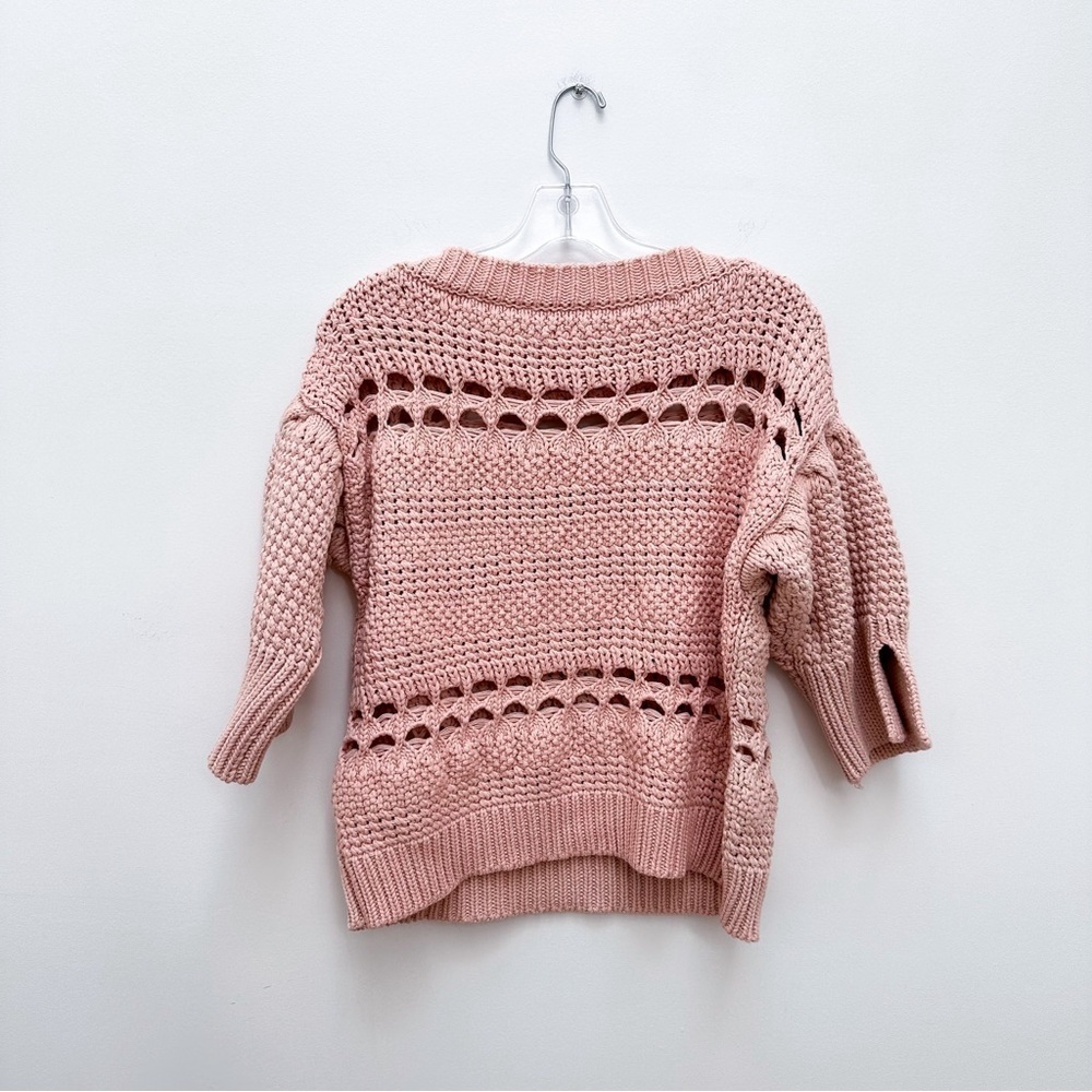 OAT Multi Weave 3/4 Sleeve‎ Sweater Top - Picture 7 of 8